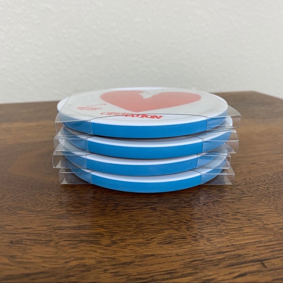 Hasbro Operation Broken Heart Ceramic Drink Coasters Junk Food Game Red - Picture 16 of 16
